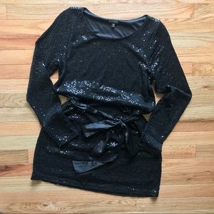 Express | Black Sequin Dress